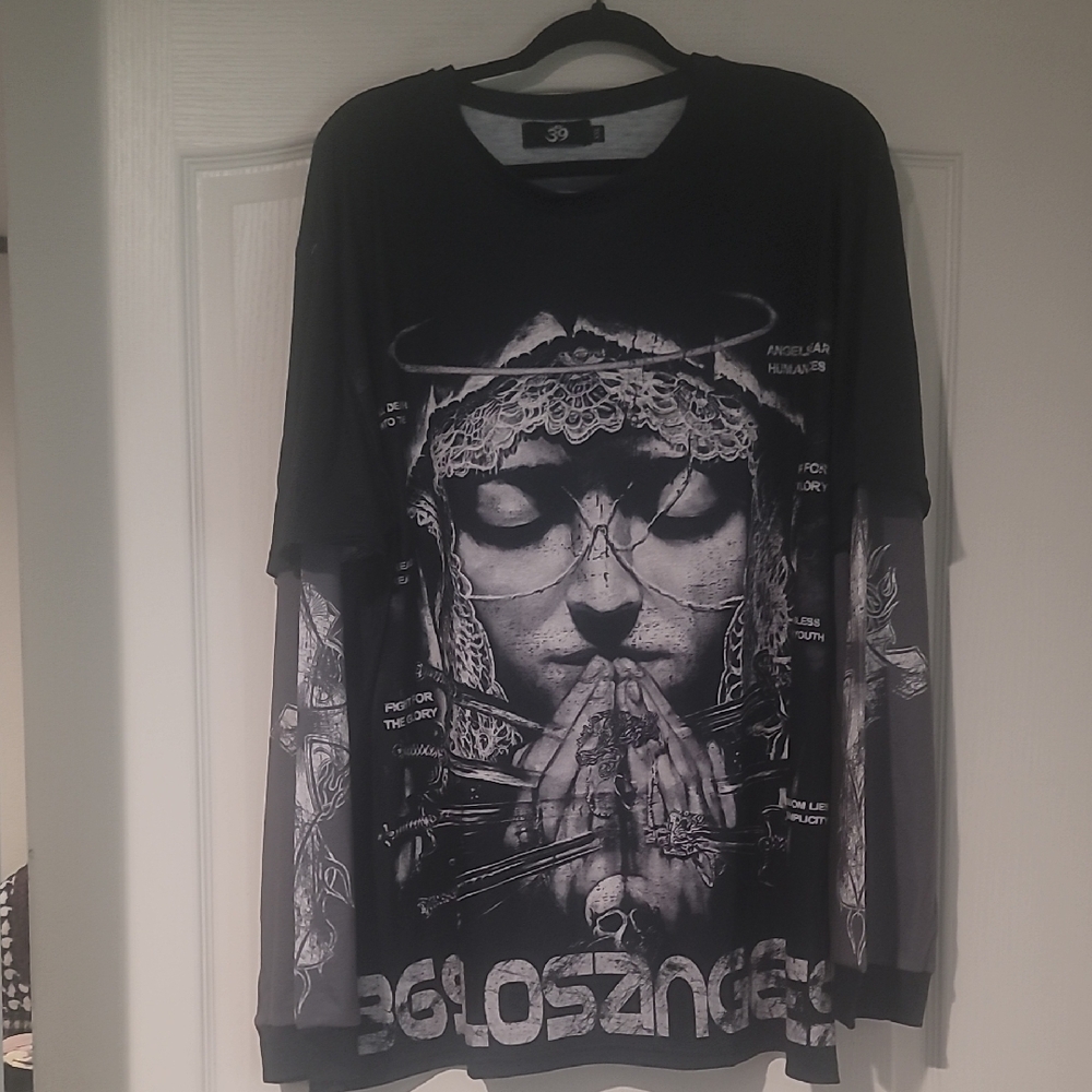 NWOT 369 LosAngeles Long Sleeve Black Graphic Men’s Shirt Size XXL